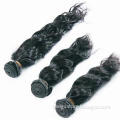 100% Brazilian Virgin Human Hair with Full Cuticle Aligned, Natural Black Color, No Shedding, Stock